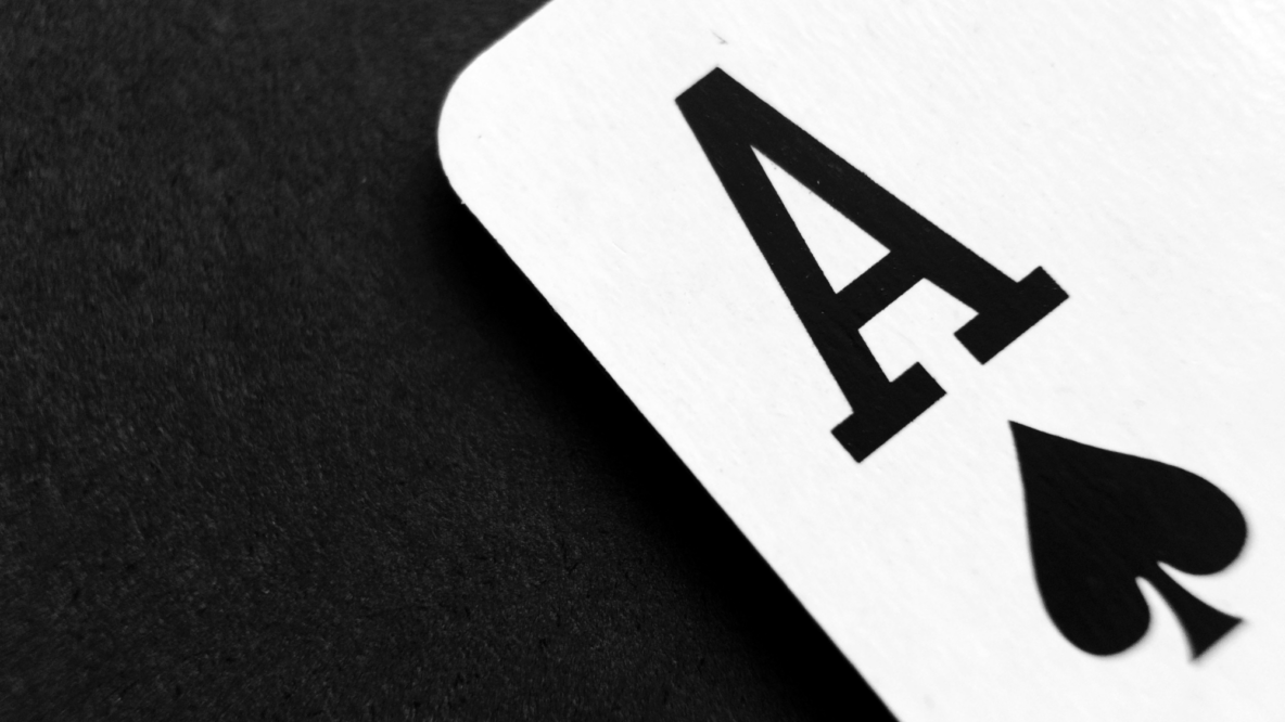card game ace on black background